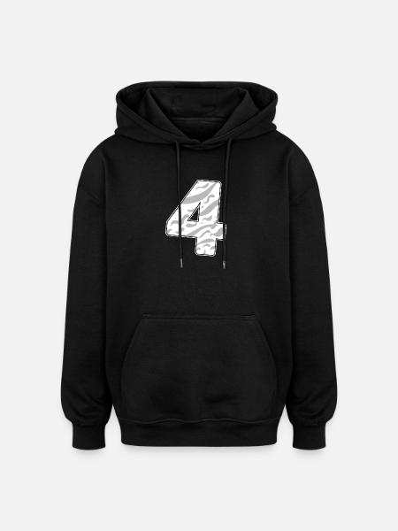 4 - Four - Oversized Unisex Hoodie - black