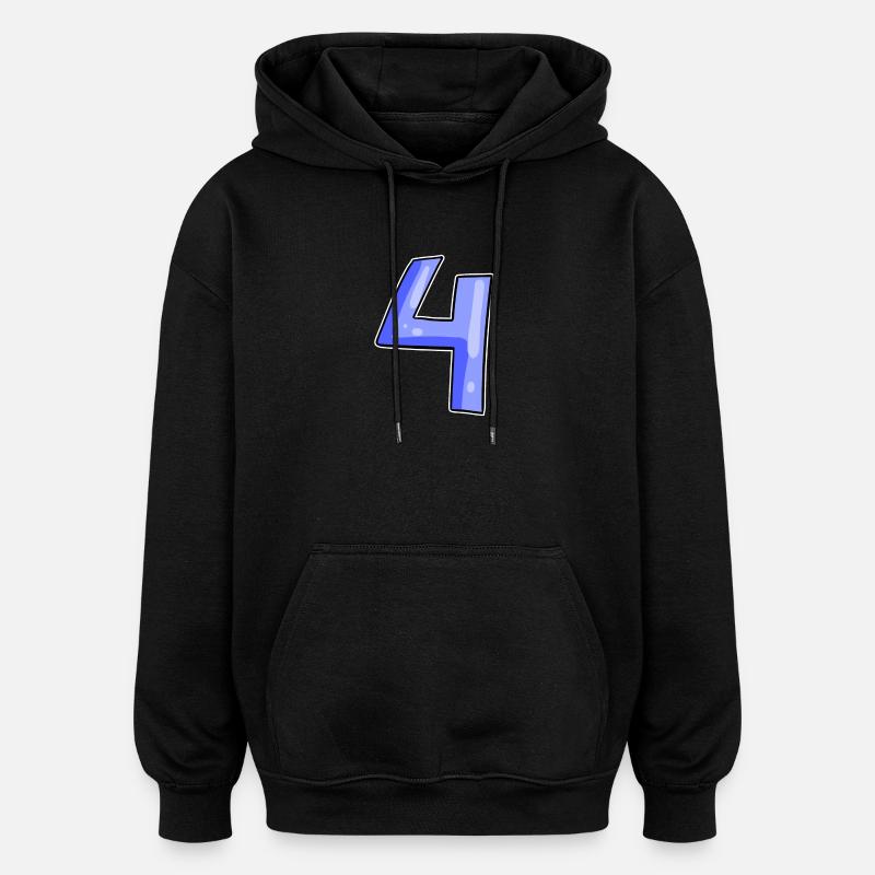 4 - Quatre - Sweat à capuche oversize unisexe - noir
