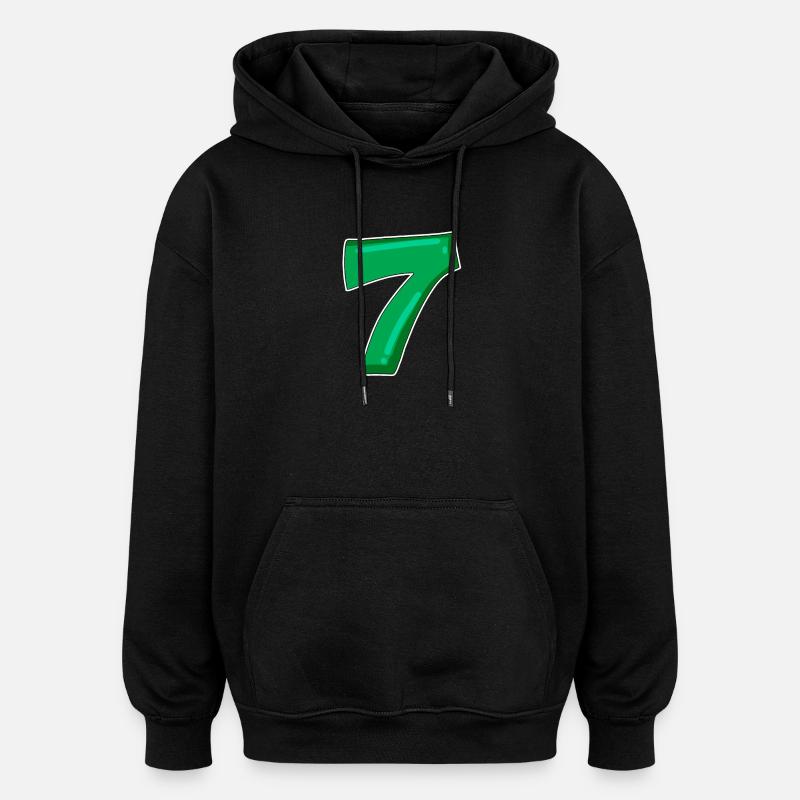 Number 7 Number - Oversized Unisex Hoodie - black