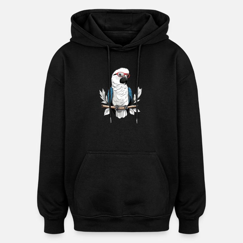 Perroquet à lunettes - Sweat à capuche oversize unisexe - noir