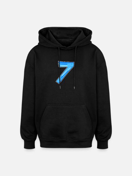 7 Number - Oversized Unisex Hoodie - black