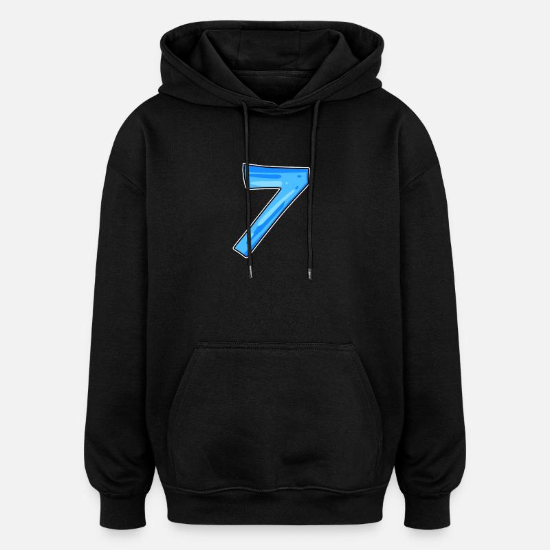 7 Number - Oversized Unisex Hoodie - black