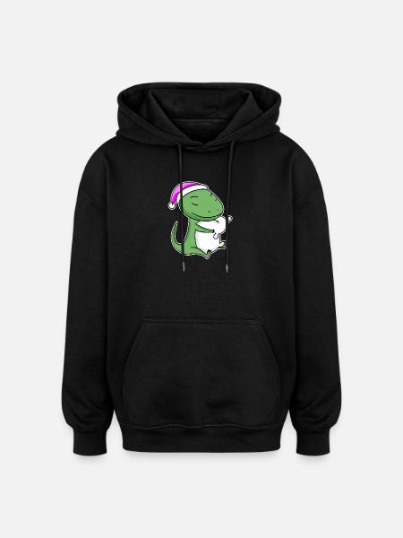Lizard Tired Sleeping Sleeping Girl - Oversized Unisex Hoodie - black