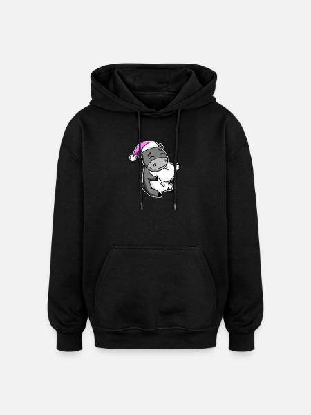 Ass Tired Sleeping Sleeping Girl - Oversized Unisex Hoodie - black