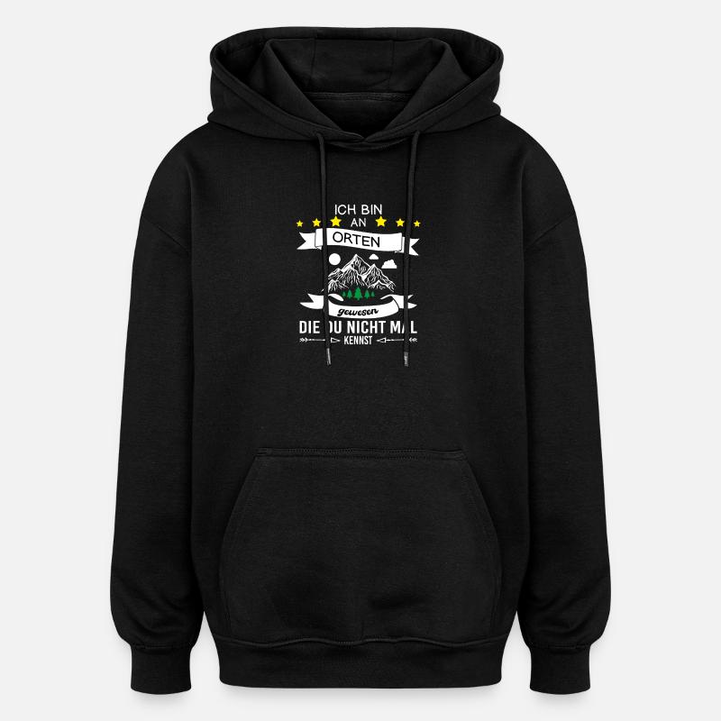 Wandern Berge Wanderer - Oversized Unisex Hoodie - Schwarz