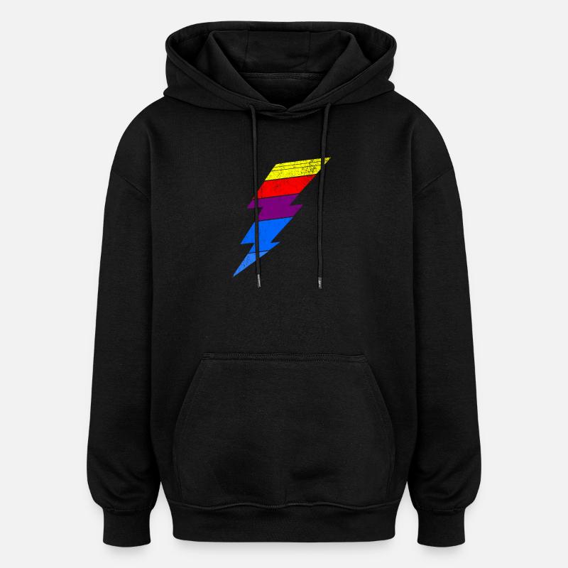 Bunter Blitzeffekt auf Kleidung - Oversized Unisex Hoodie - Schwarz
