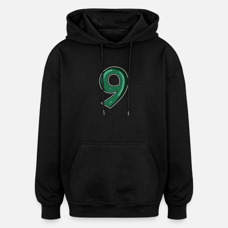 Graphique 9 - Sweat à capuche oversize unisexe - noir