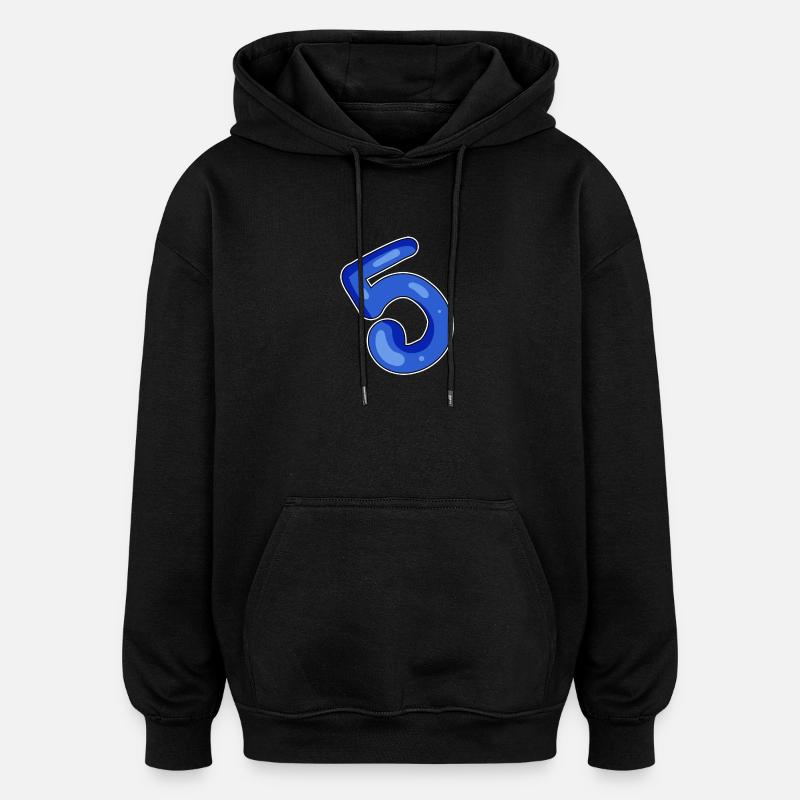 5 Blue - Oversized Unisex Hoodie - black