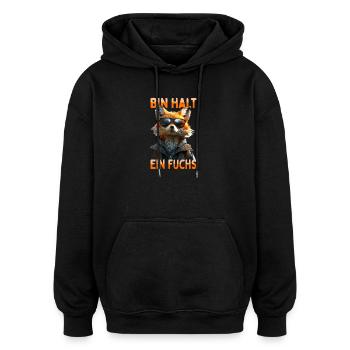 Fuchs Spruch Bin Halt Ein Fuchs Schlaue Füchse - Oversized Unisex Hoodie - Schwarz - Vorne - Noah (186cm)