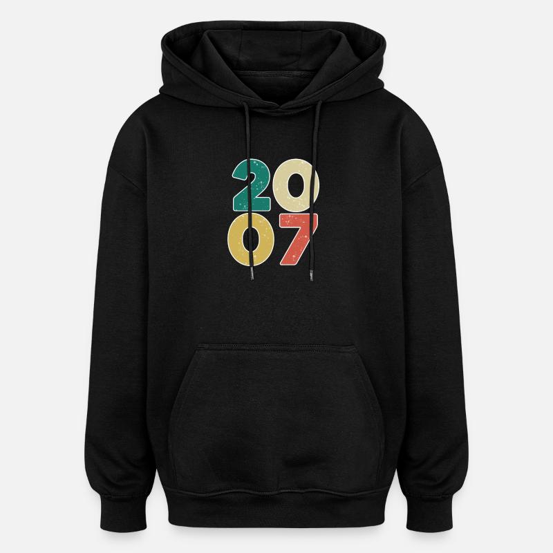 2007 - Year 2007 - Year 2007 - Oversized Unisex Hoodie - black
