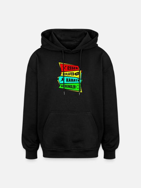 Eat Sleep Repeat Karate - Oversized Unisex Hoodie - black