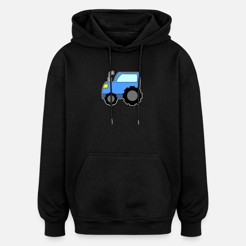Traktor Blau - Oversized Unisex Hoodie - Schwarz