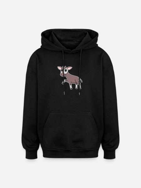 Okapi forest giraffe motif - Oversized Unisex Hoodie - black