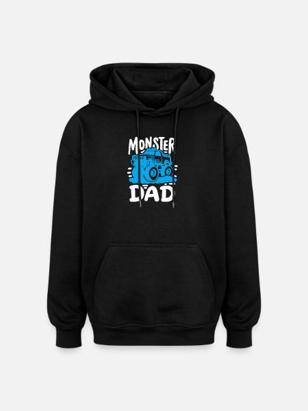 Monstertruck Vater - Oversized Unisex Hoodie - Schwarz