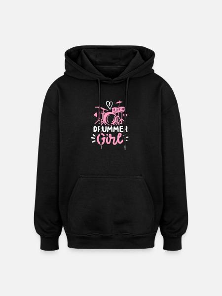 Schlagzeug Schlagzeugspielerin - Oversized Unisex Hoodie - Schwarz