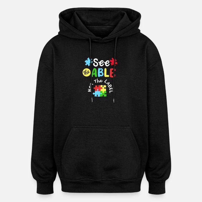Autismus Bewusstsein SPED Lehrer - Oversized Unisex Hoodie - Schwarz