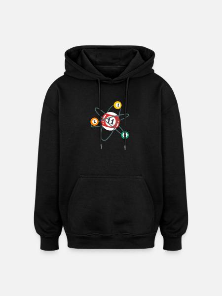 Billard Atom Pool Billardspieler - Oversized Unisex Hoodie - Schwarz