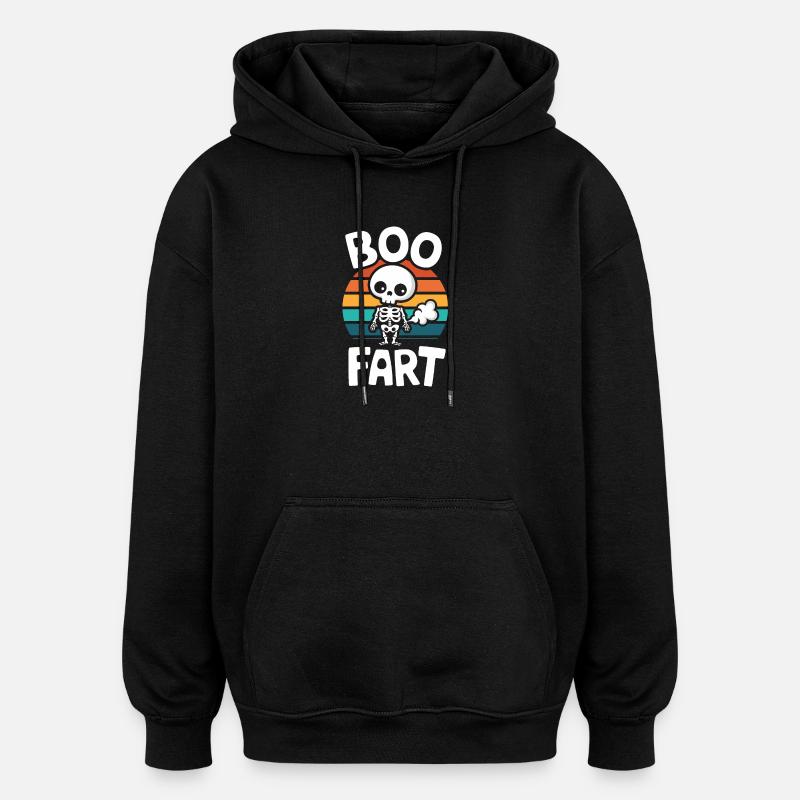 Farting Skeleton – Funny Halloween - Oversized Unisex Hoodie - black