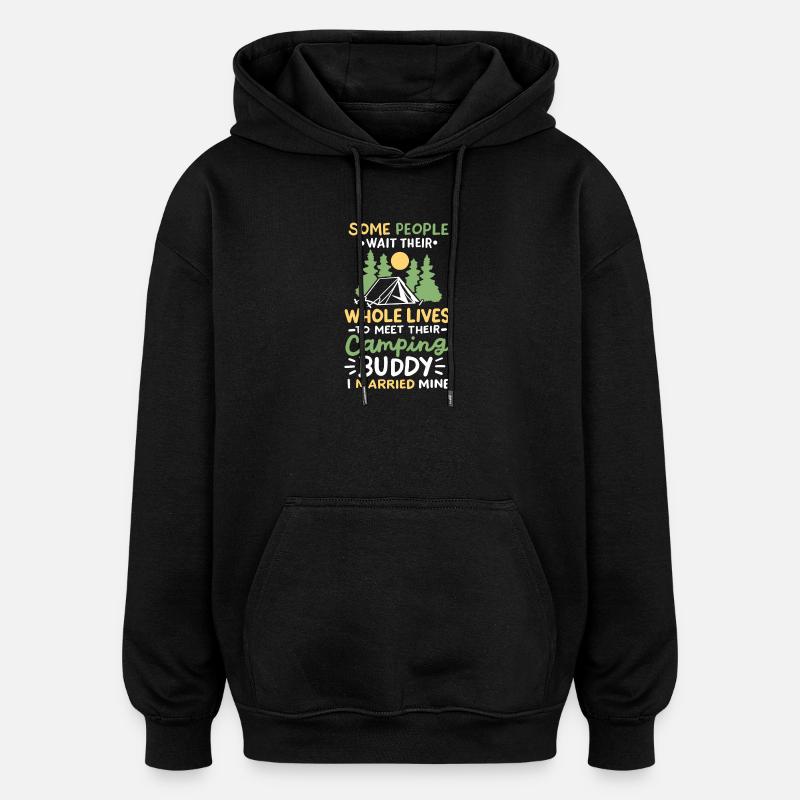 Camping Camper - Oversized Unisex Hoodie - Schwarz