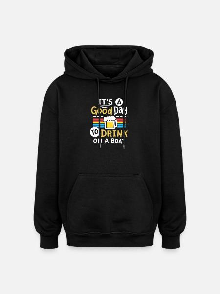 Boot Bier Trinken - Oversized Unisex Hoodie - Schwarz