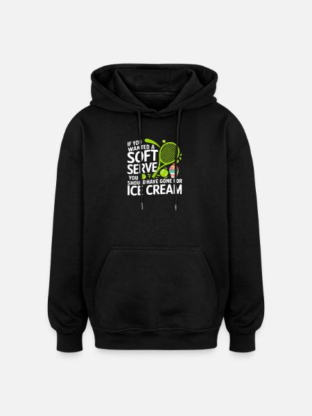 Soft Serve vs Eiscreme Cartoon-Zitat - Oversized Unisex Hoodie - black