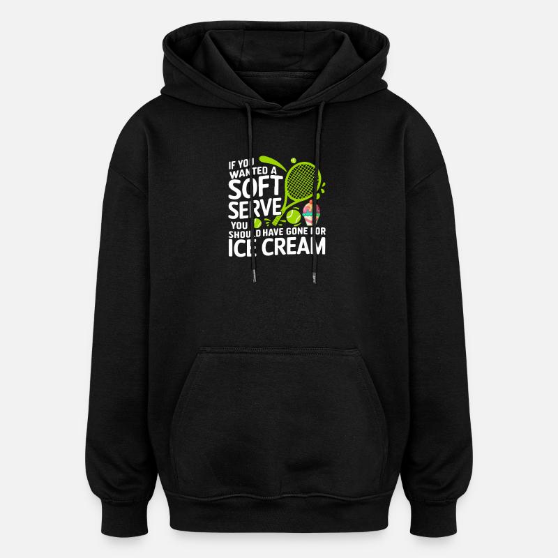 Soft Serve vs Eiscreme Cartoon-Zitat - Oversized Unisex Hoodie - black