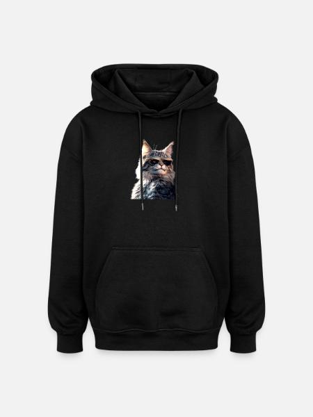 Maine Coon Cat Cat Mom Cat Maine Coon Cats - Oversized Unisex Hoodie - black