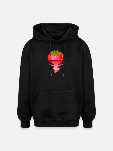 Sunset Strawberry - Oversized Unisex Hoodie - Schwarz