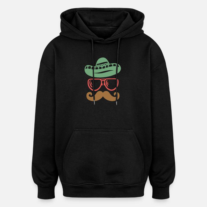 Cinco de Mayo mexikanisch Schnurrbart - Oversized Unisex Hoodie - Schwarz