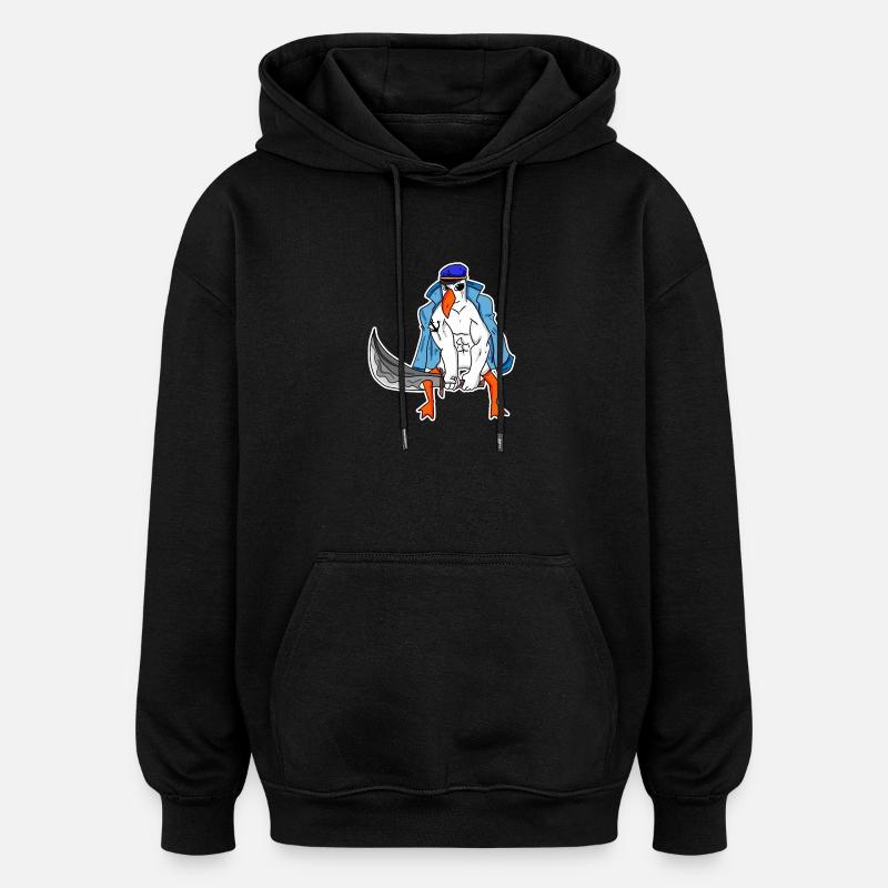 Muscles de la mouette - Sweat à capuche oversize unisexe - noir