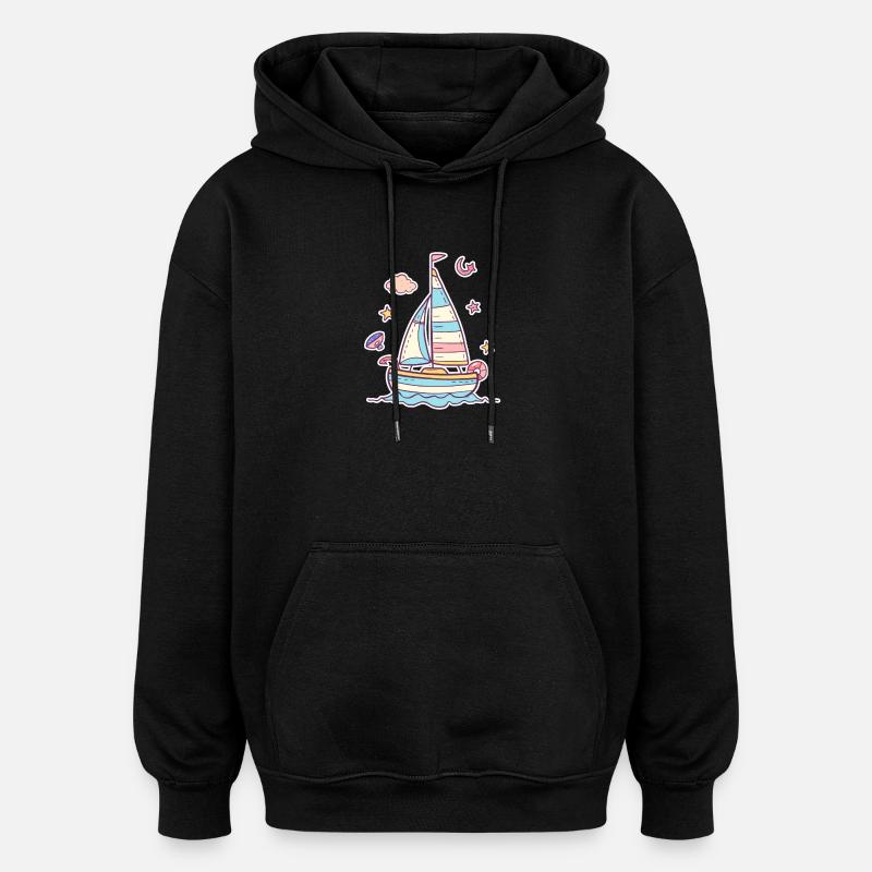 Sailing Comic Look - Oversized Unisex Hoodie - black