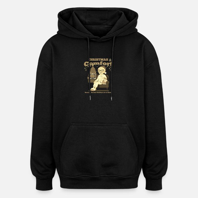 Noël et commodité - Sweat à capuche oversize unisexe - noir