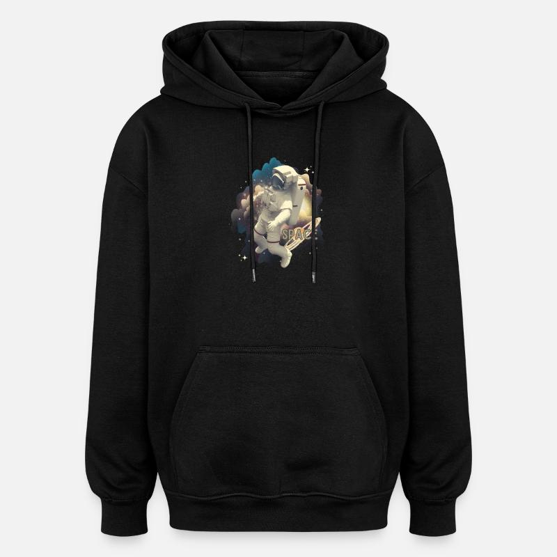 Astronaut in space magic - Oversized Unisex Hoodie - black