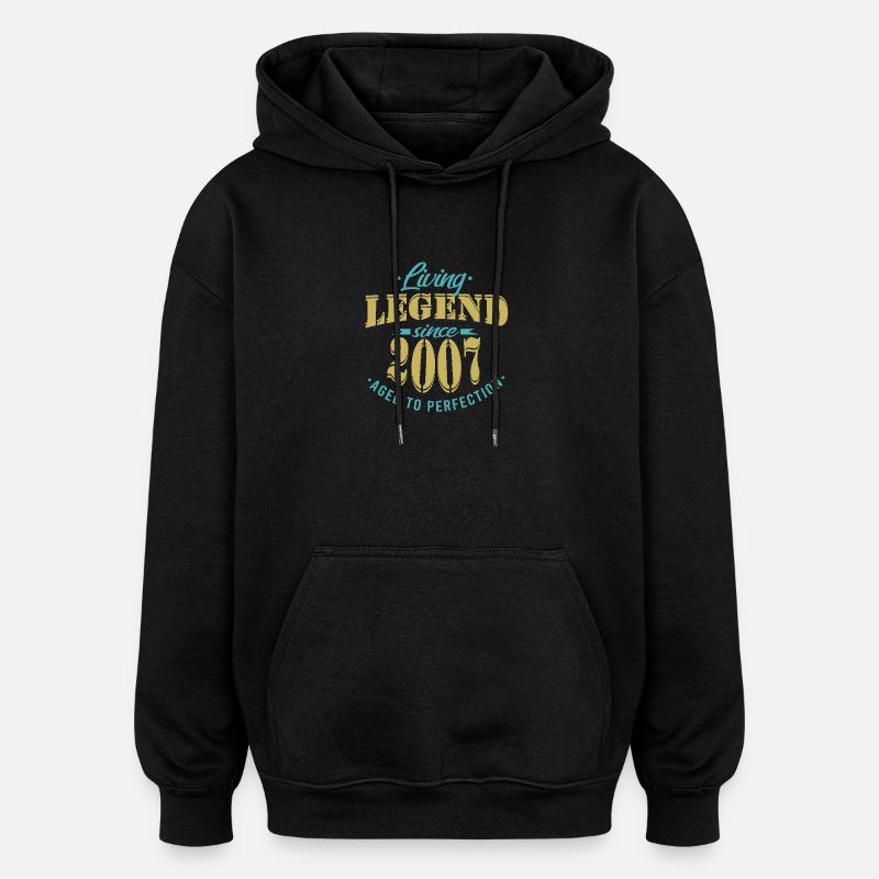 Birthday Legend 2007 Perfection - Sweat à capuche oversize unisexe - noir