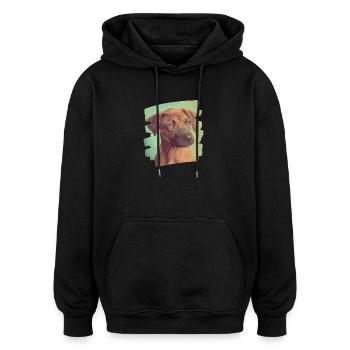 Rhodesian Ridgeback - Oversized Unisex Hoodie - black - Front - Noah (186cm)