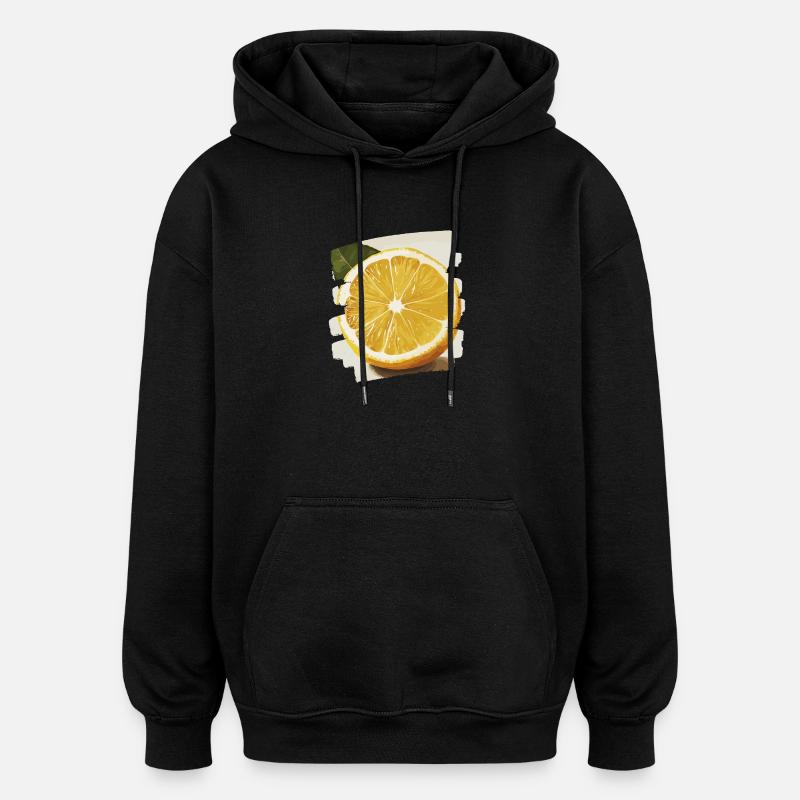 Zitrone - Oversized Unisex Hoodie - Schwarz
