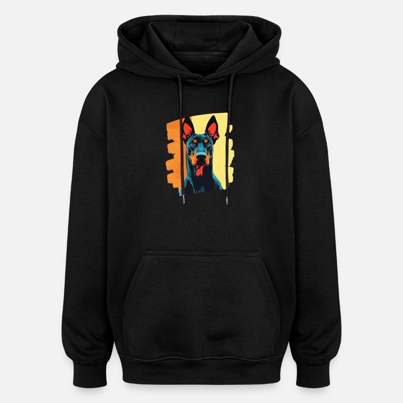 Doberman - Sweat à capuche oversize unisexe - noir