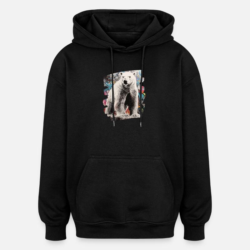 Eisbär Graffiti Sprayer - Oversized Unisex Hoodie - Schwarz