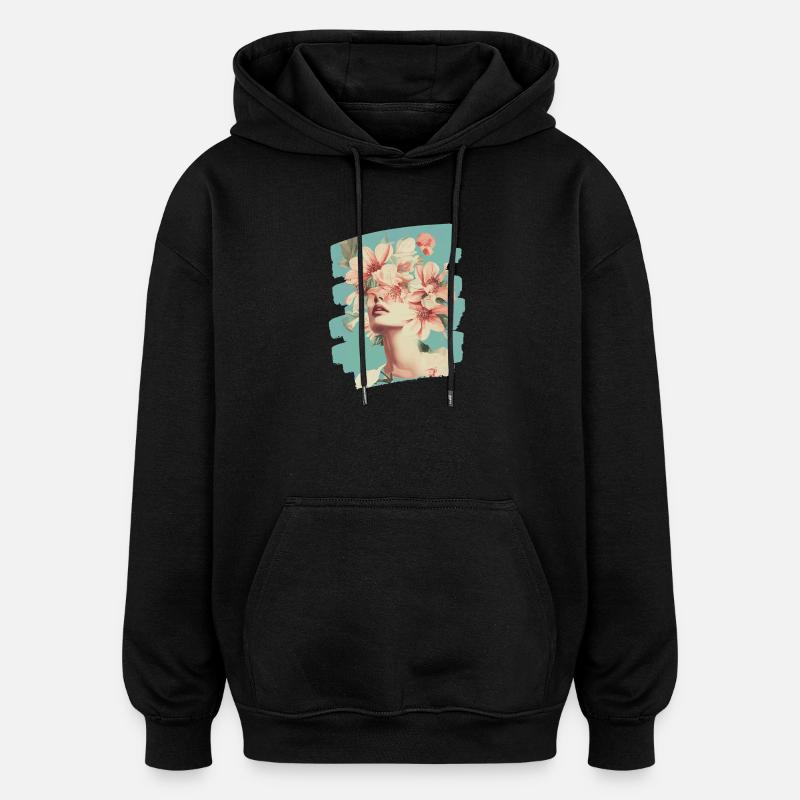 Spring Spring Beginning Flowers - Oversized Unisex Hoodie - black