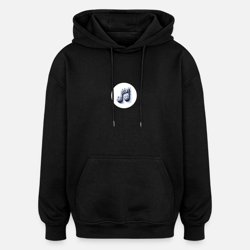 Musical notes in creative design - Oversized Unisex Hoodie - black
