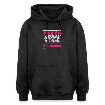 Tokyo Urban Style – Japan Streetwear - Oversized Unisex Hoodie - Anthrazit - Vorne - Noah (186cm)