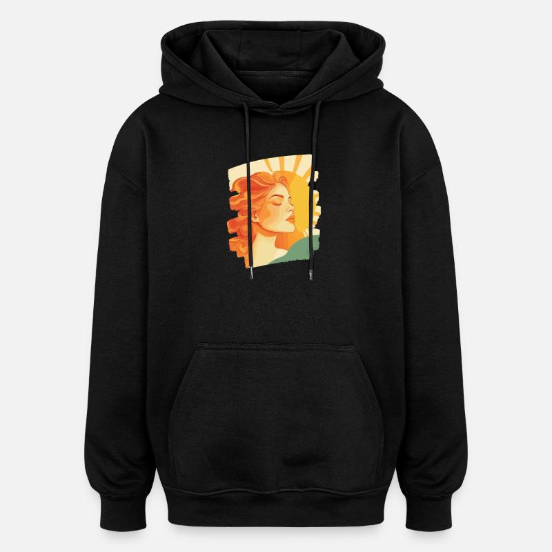 Sommer Sonne Retro - Oversized Unisex Hoodie - Schwarz