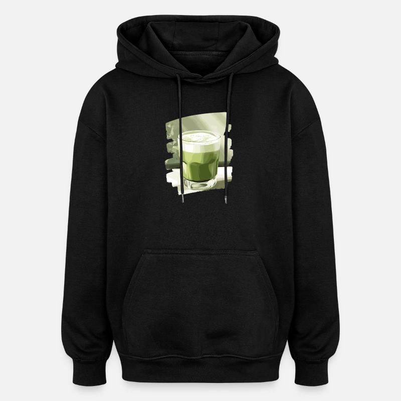 Matcha Latte Lover Thé vert - Sweat à capuche oversize unisexe - noir