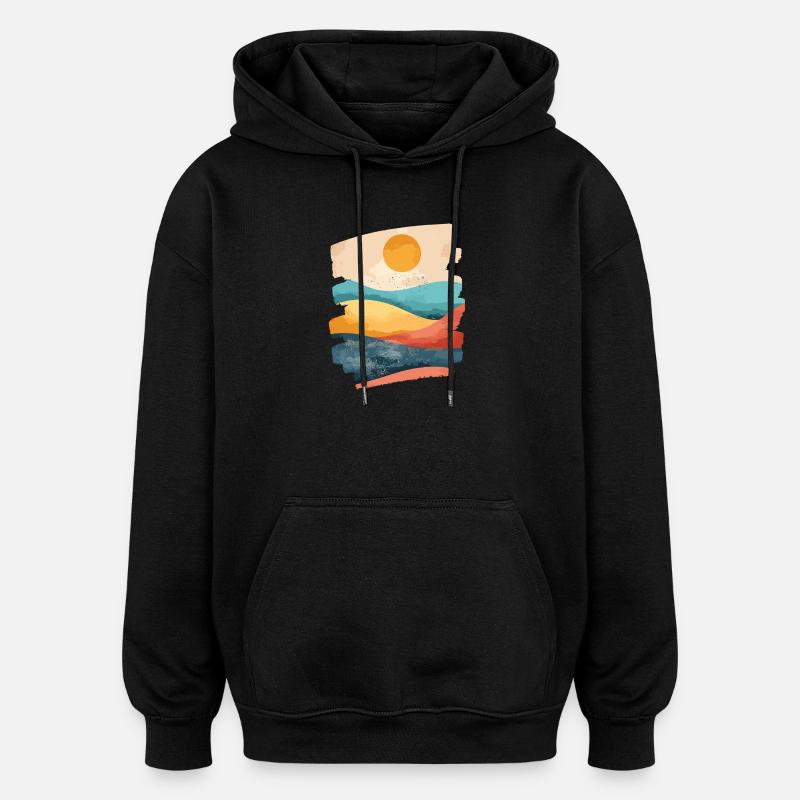 Sommer Sonne - Oversized Unisex Hoodie - Schwarz
