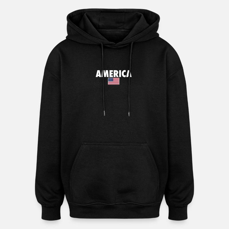 Amérique États-Unis Drapeau américain Amérique - Sweat à capuche oversize unisexe - noir