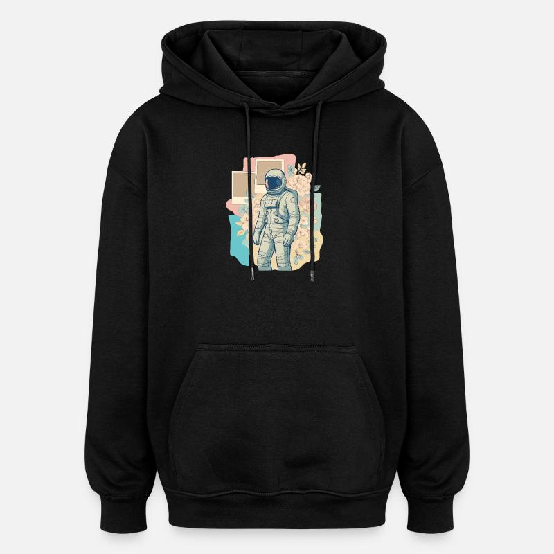 Nostalgie cosmique - Sweat à capuche oversize unisexe - noir