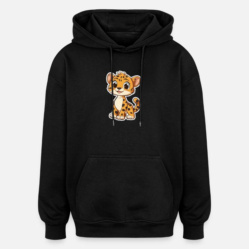 Süsser Gepard - Oversized Unisex Hoodie - Schwarz