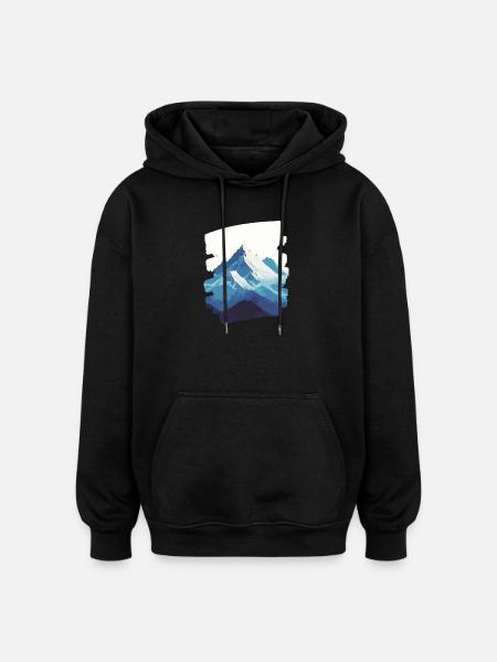 Mountains Climbing Climbers Hiking - Oversized Unisex Hoodie - black