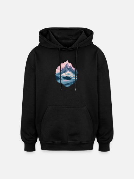 Berge Klettern Kletterer Wandern - Oversized Unisex Hoodie - Schwarz