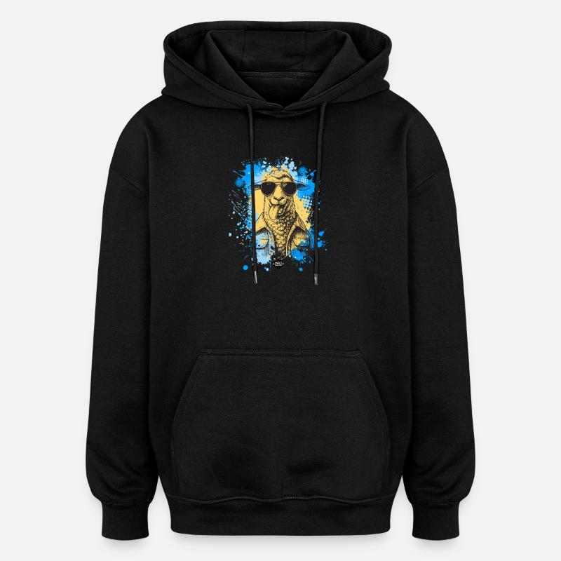 Mode bêlement : Activé - Sweat à capuche oversize unisexe - noir